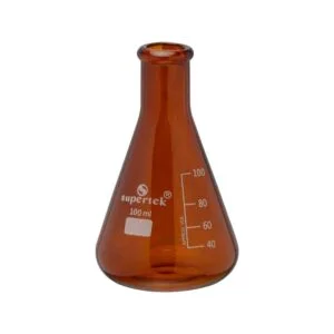 Amber Color Flask, Conical (Erlenmeyer) Graduated